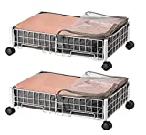 2-in-1 Under Bed Clothing Storage with Wheels, Rolling Drawers Shoe...
