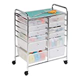 Honey-Can-Do Rolling Storage Cart and Organizer with 12 Plastic...
