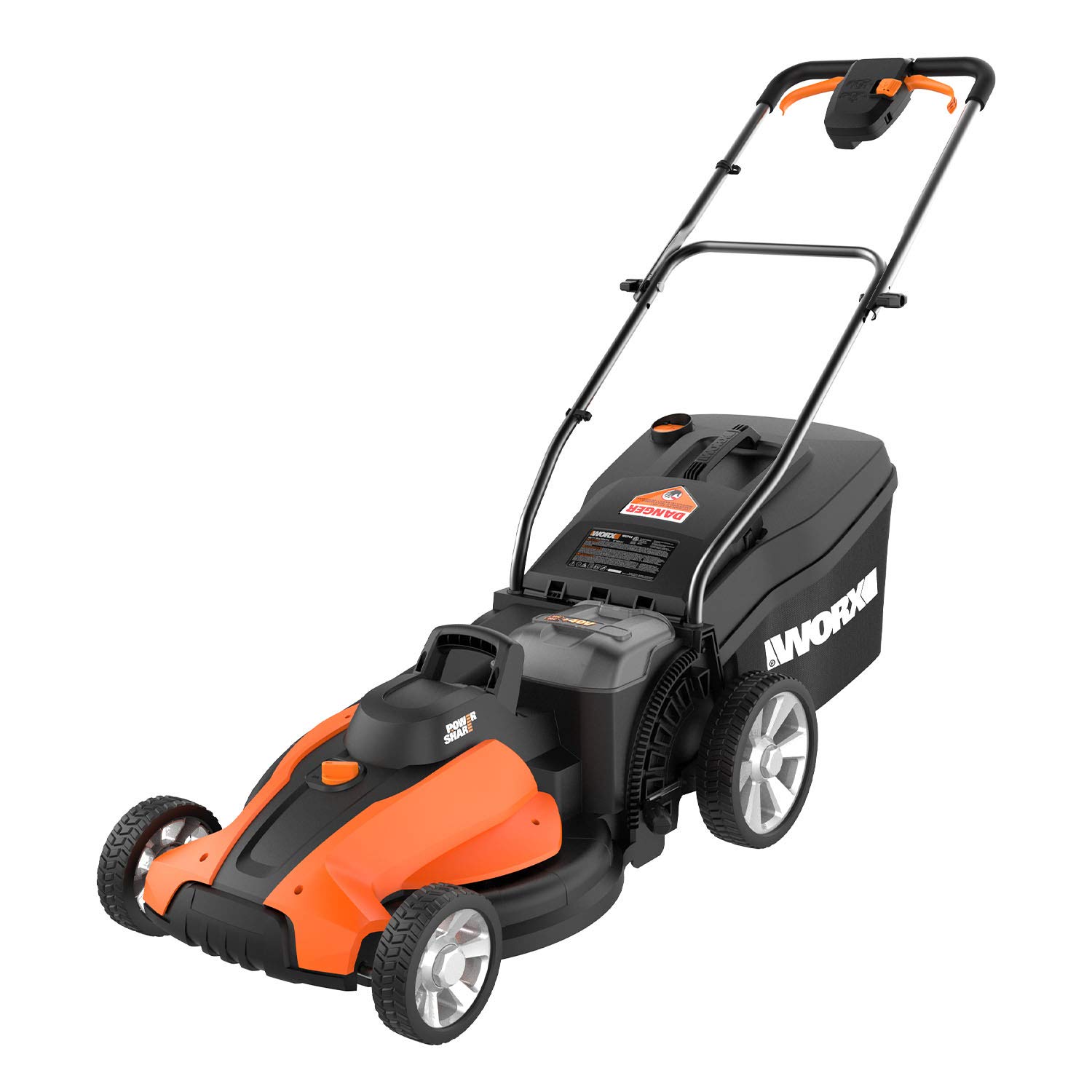 Worx WG744 17-inch 2x20V (4.0Ah) Cordless Lawn Mower, 2 Batteries and Charger Included
