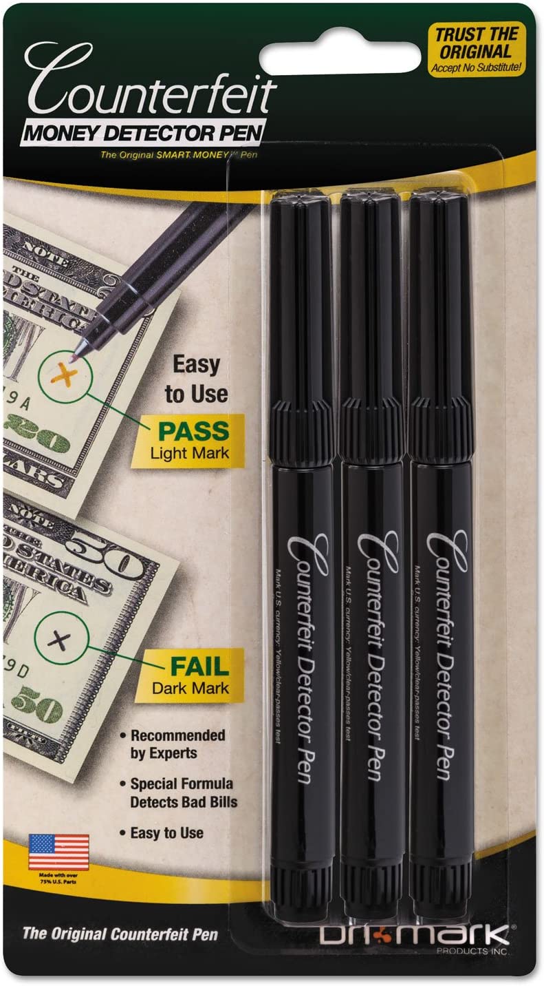Dri-Mark Money Counterfeit Bill Detector Pen for Use w/ U.S. Currency