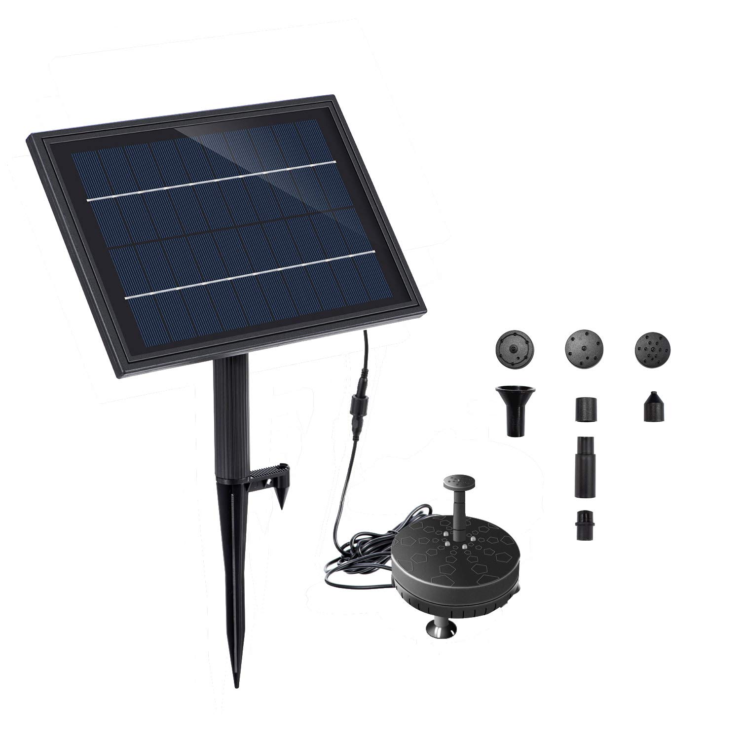 Lewisia Battery Backup Solar Fountain Pump with LED Lighting